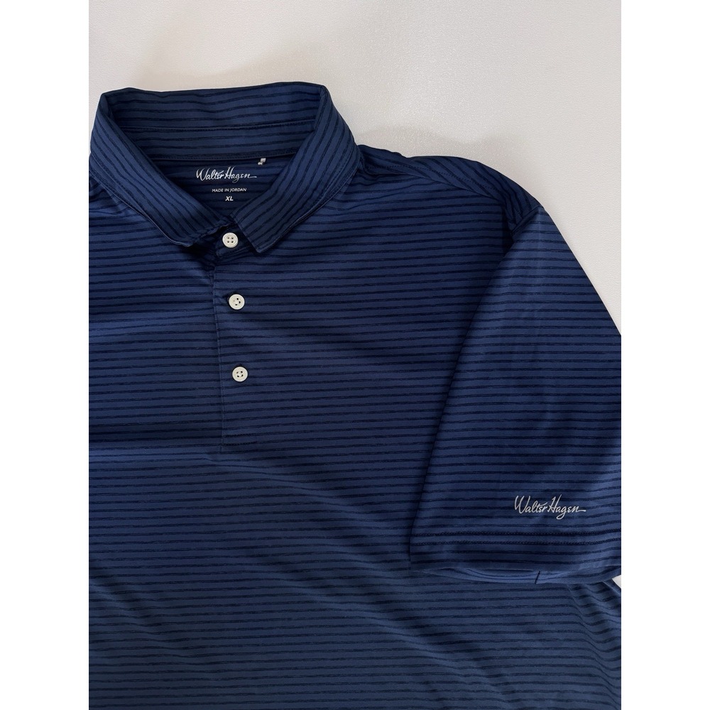 Walter Hogan Blue‎ striped Golf Polo Shirt mens Extra Large